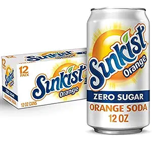 Sunkist Orange Zero, 12 fl oz cans, 2 x 12 Pack