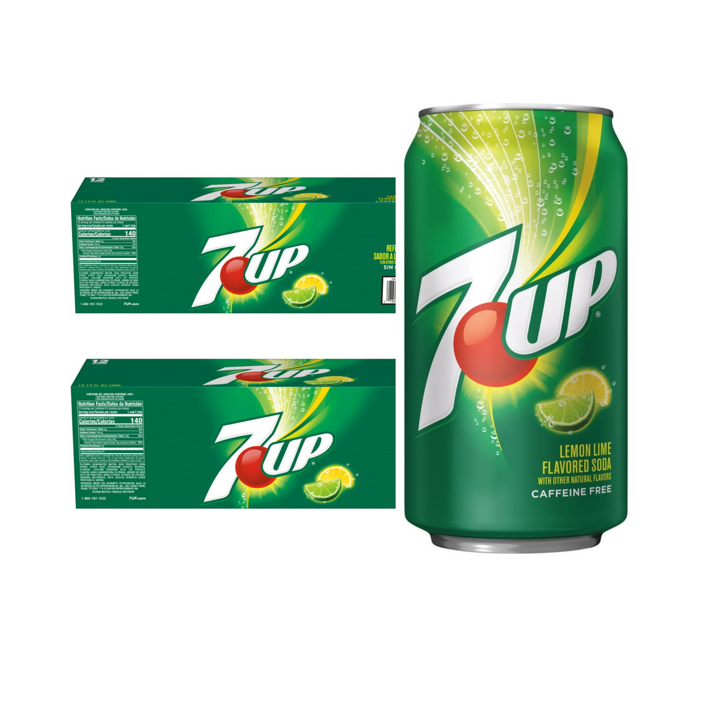 7-UP Lemon Lime Soda, 12 fl oz cans, 2 x 12 Pack