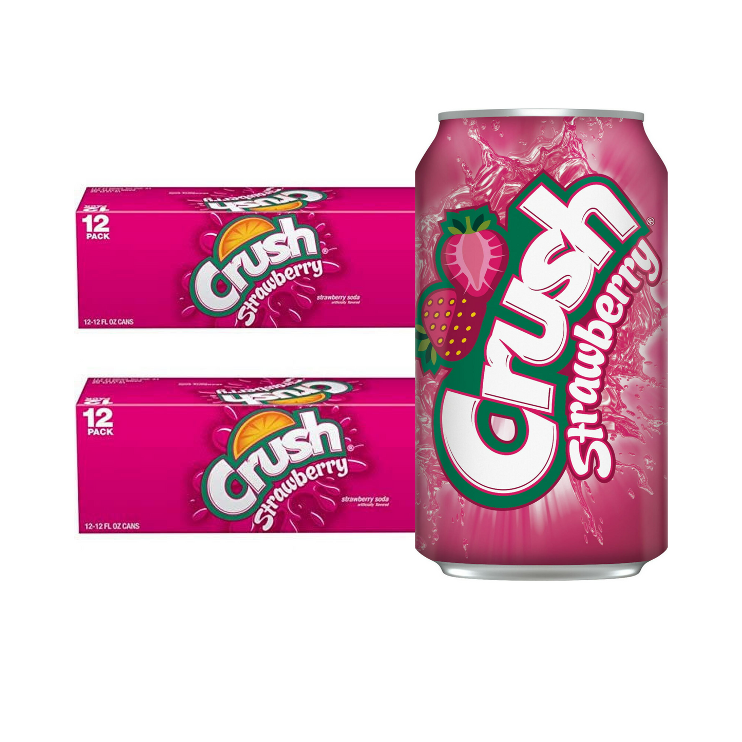 Crush Strawberry, 12 fl oz cans, 2 x 12 Pack