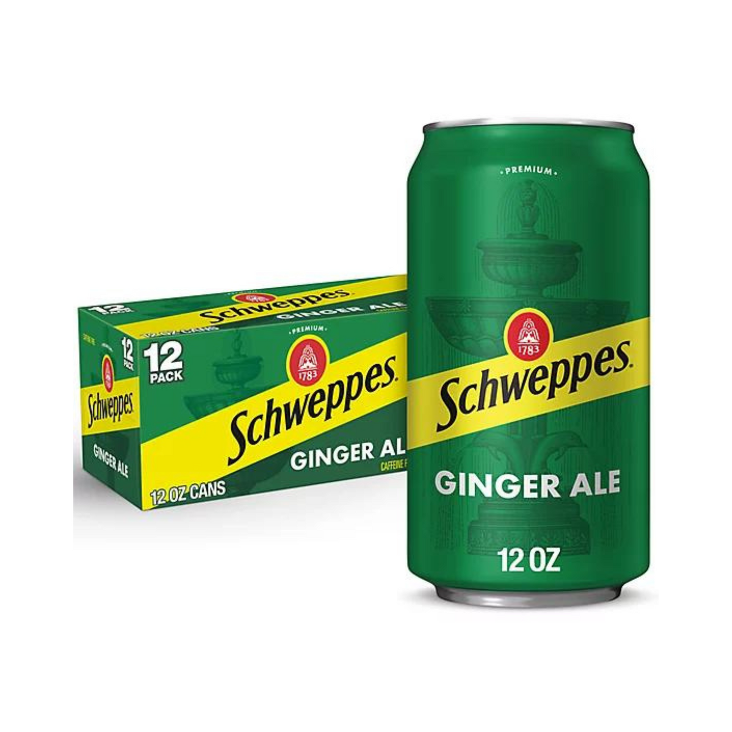 Schweppes Ginger Ale, 12 fl oz, 2 x 12 Pack