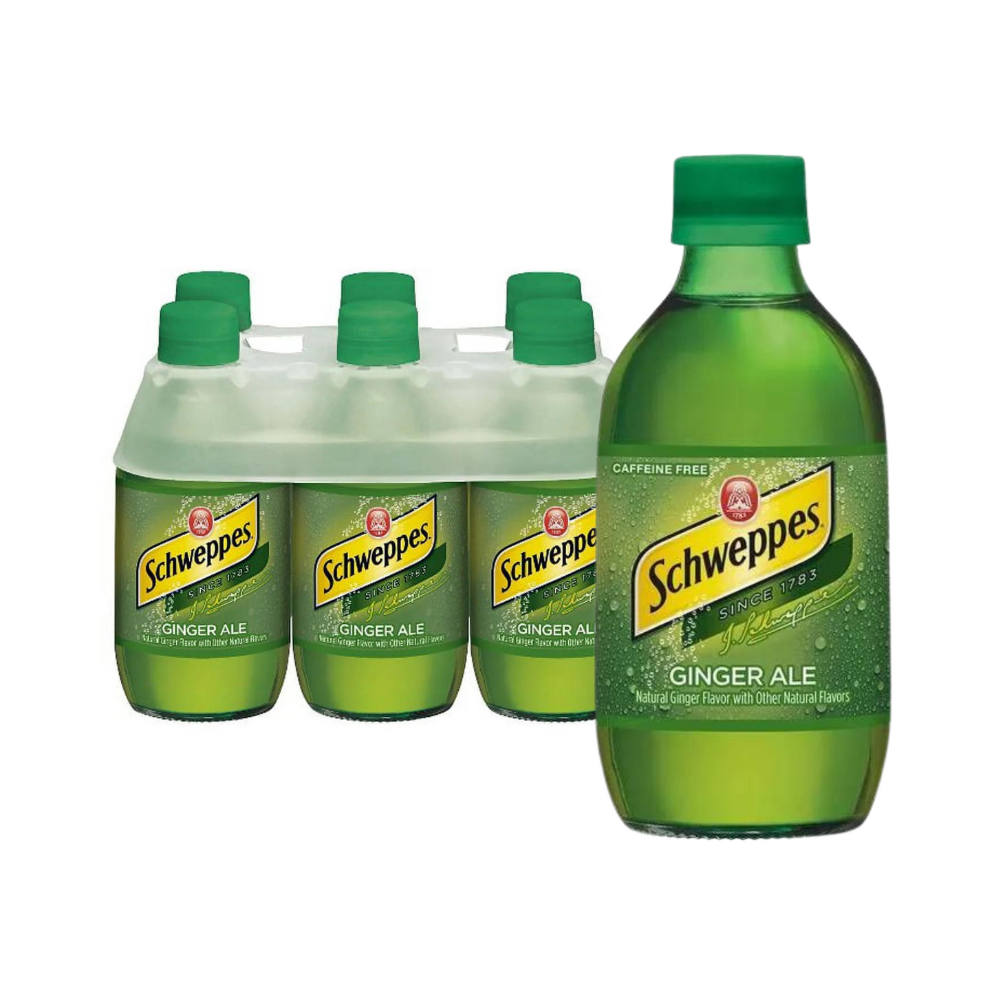 Schweppes Ginger Ale, 10 fl oz glass bottles, 24 Pack