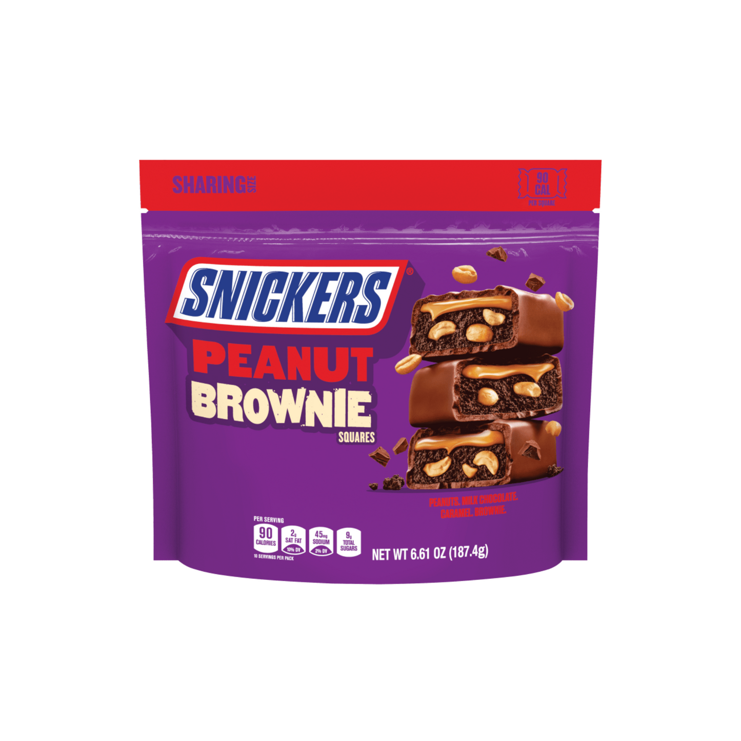 Snicker Peanut Brownie Family Size, 6.61 oz, 8 Pack