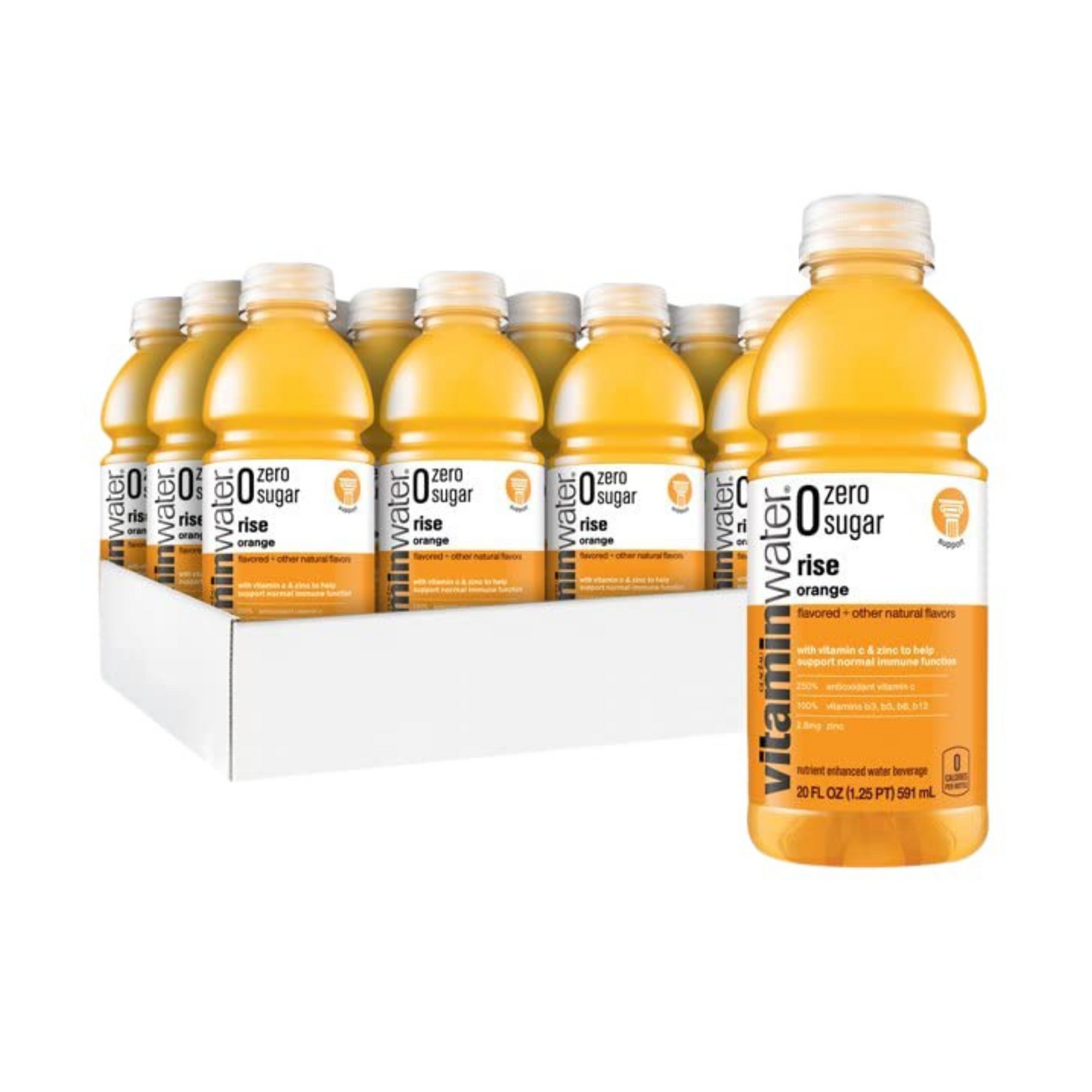 Vitamin Water Zero Rise Orange, 20 fl oz, 12 Pack