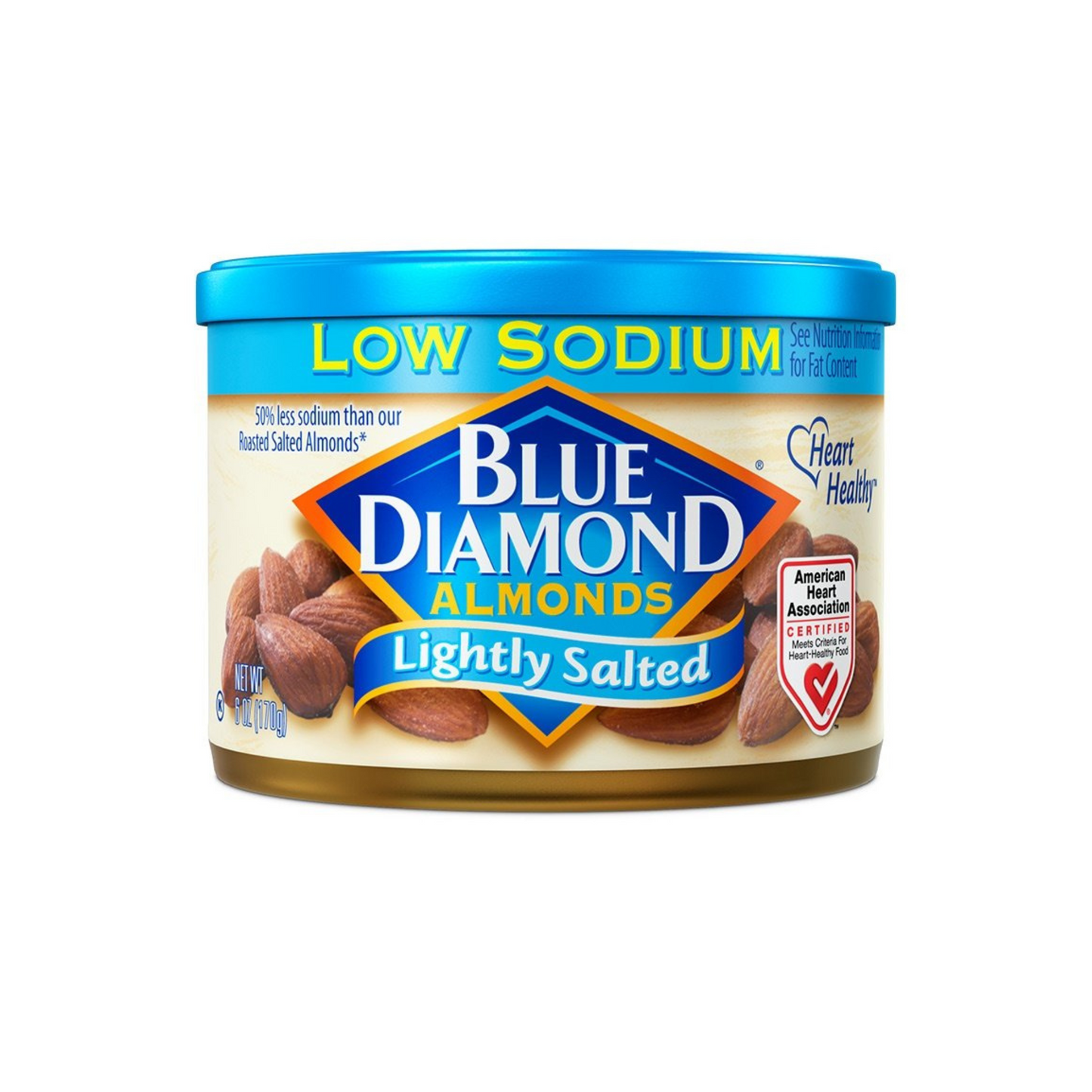 Blue Diamond Light Salted Almonds, 6 oz, 12 Pack