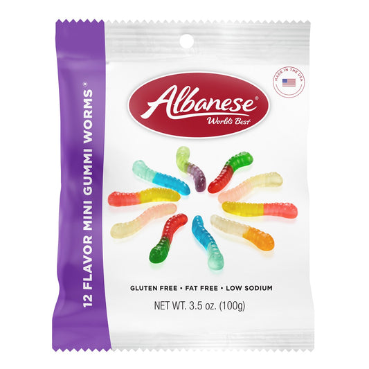 Albanese Unit 12 Flavor Mini Gummi Worms 3.5 Oz (100 g)