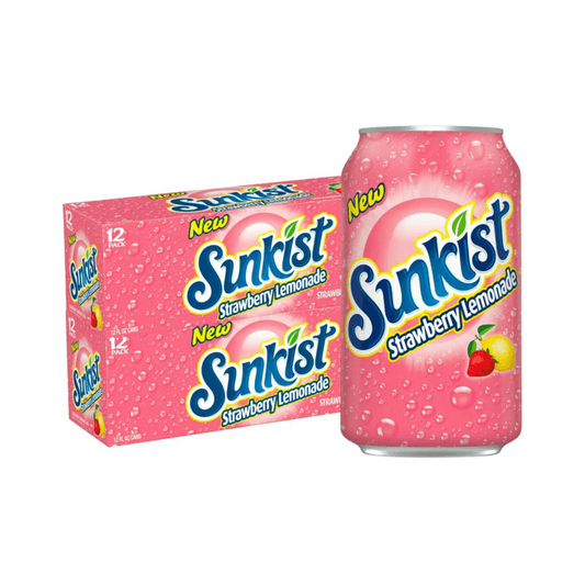 Sunkist Strawberry Lemonade, 12 fl oz cans, 2 x 12 Pack