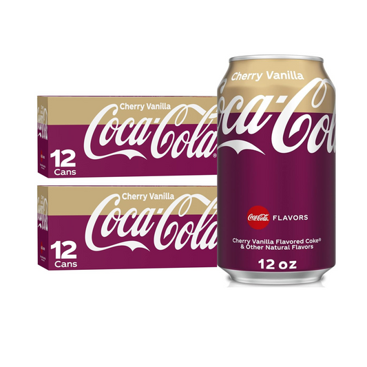 Vanilla Coke, 12 fl oz cans, 2 x 12 Pack