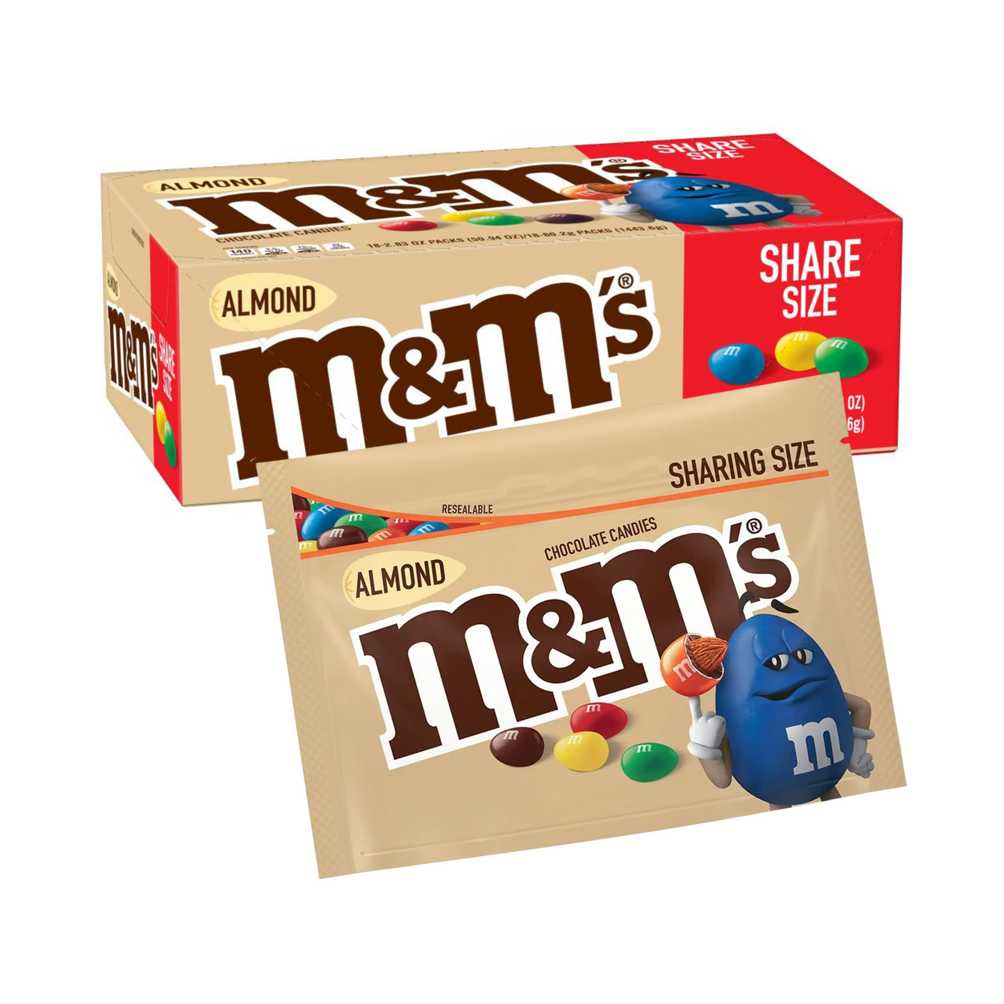 M&M Almond Share Size, 2.83 oz, 108 Pack
