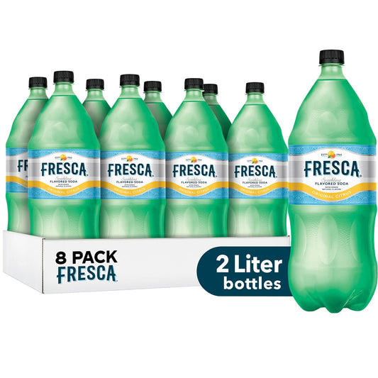 Fresca Grapefruit Citrus, 2L Bottle, 8 Pack